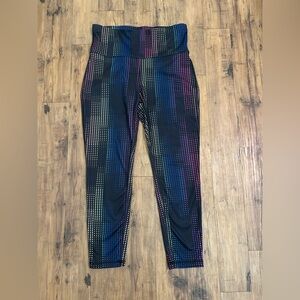 Xersion Blue and Purple Leggings High-Waisted Moisture-Wicking